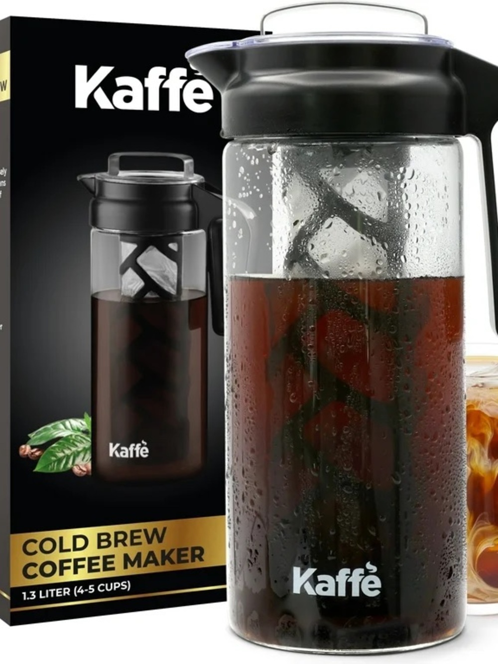 Kaffe Cold Brew Coffee Maker - Black & Clear